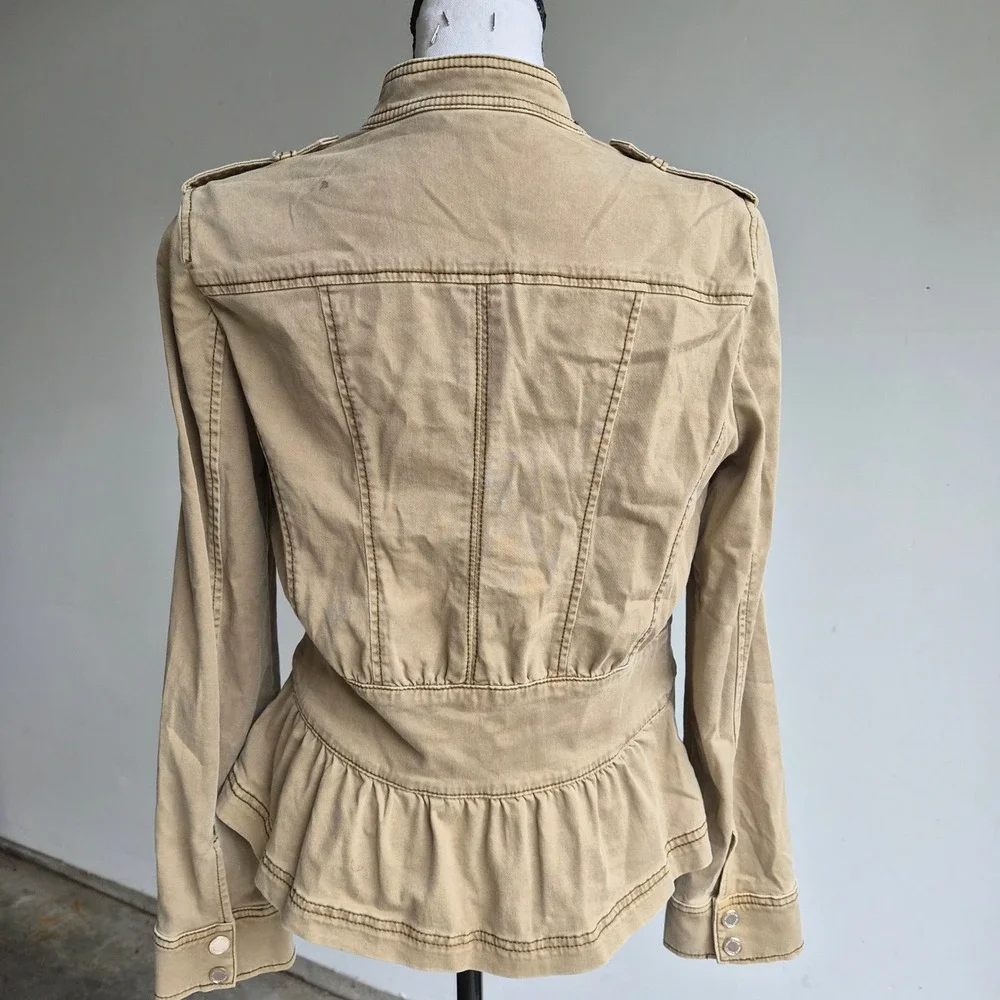 White House Black Market Military Jacket Women 2 Bratzcore Y2K Streetwear Peplum